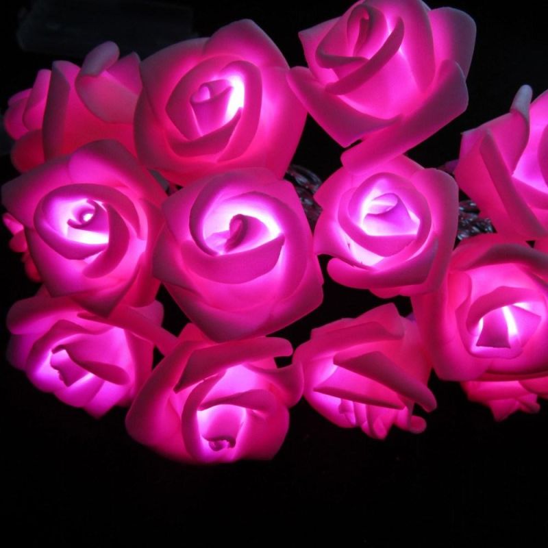 Attery Operate Festival Decorative Rose Fairy Lights Rose Flower String Light