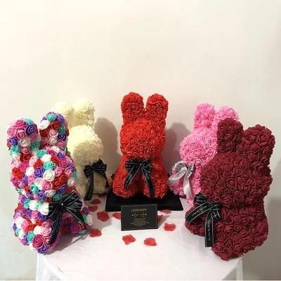 Rabbit Rose Foam Flower Wedding Party Decoration Valentine Girlfriend Anniversary Gift