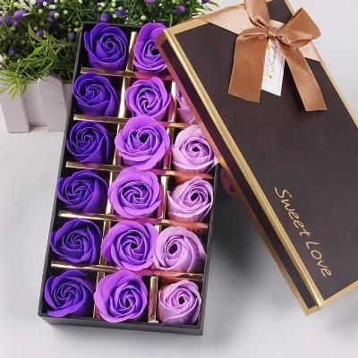 Bath Soap Rose Flower Floral Scented Soap Rose Petals Body Soap in Gift Box for Valentine&prime;s Day Anniver