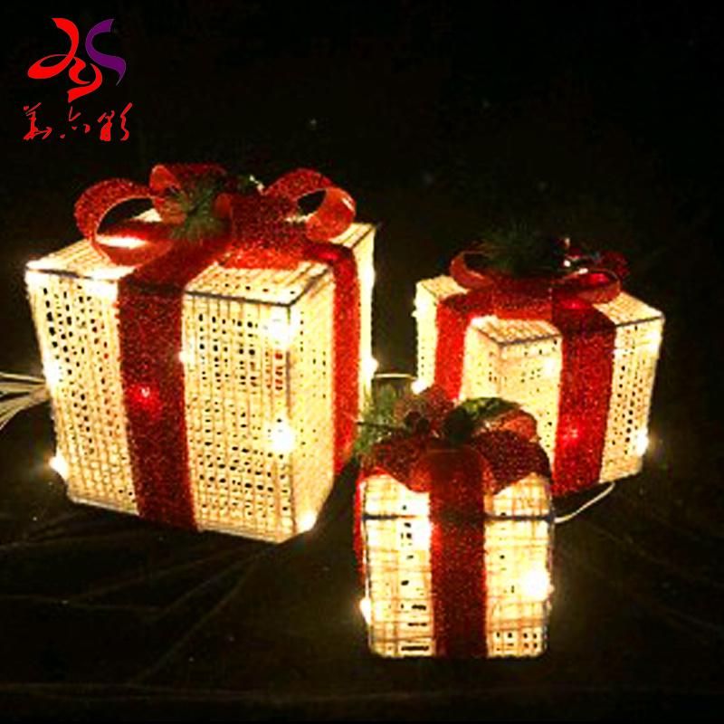 3D LED Christmas Gift Box Motif Lights
