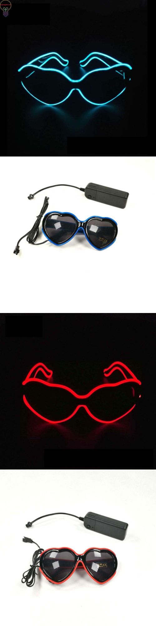 LED Luminous Heart EL Wire Glasses Rave LED Glasses Light