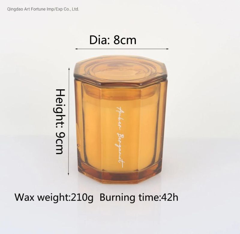 2022 New Design Customized Glass Scented Candle with Glass Lid