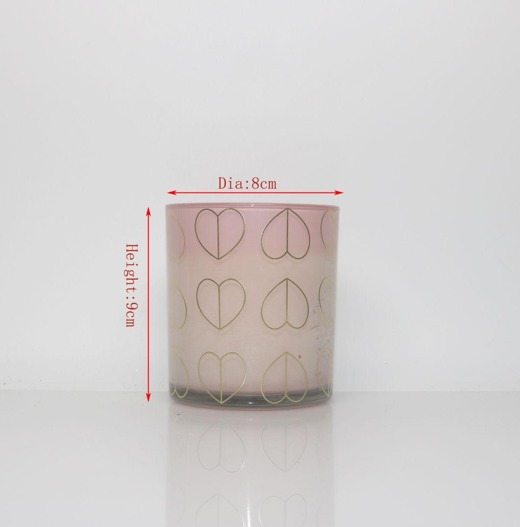 Luxury Decorative Gradient Color Glass Scented Candle for Christmas