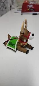 2020 New Style 80mm Polymer Clay Animal Christmas Figurine with LED Light Inside