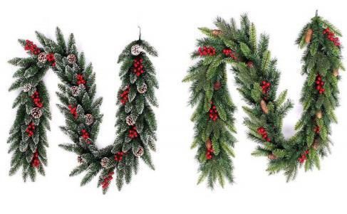 Christmas Green Wreath Decoration Artificial PVC Red Berries Christmas Wearth