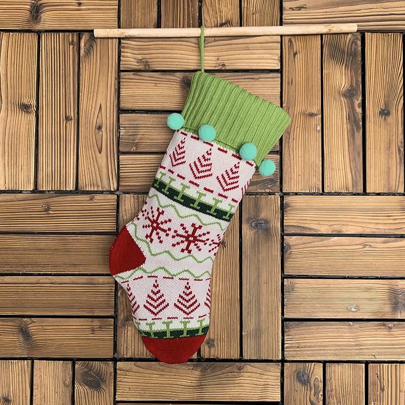 Wholesale Colorful Christmas Knitted Socks for Home Decoration