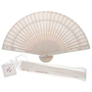 Colorful Sandalwood Fan, Wooden Folding Fan for Wedding, Bridal