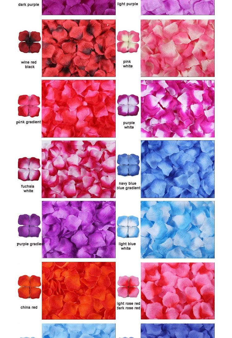 Showsea 200PCS High Quality Silk Flower Petals Silk Fabric Flowers Wholesale Blue Artificial Rose Petals