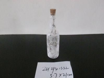 Glass Wish Bottle with LED Light and Snowflake
