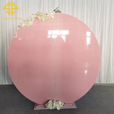 Acrylic Pink Round PVC Stand Wedding Decoration Backdrop Events Party Decor Background Wall
