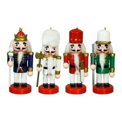 4 PCS Nutcracker Ornament Set Wooden Nutcracker Christmas Ornaments