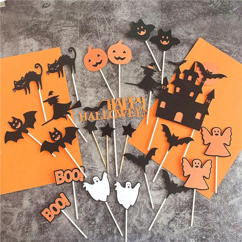 Halloween Decorations Collection Pumpkin Bat Witch Ghost Castle Cake Decoration Funny Party Dress up
