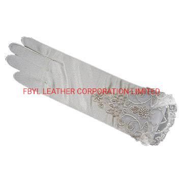 Fashion Lady Wedding Gloves with Pearl Decoration (JYG-29312)