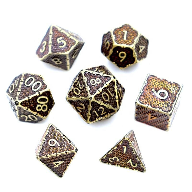 Professional Custom Metal Dnd Dice Set Polyhedral D10 D6 D20 Dice for Dungeon and Dragon Rpg Mtg Board Game