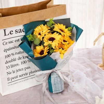 Mother&prime;s Day Gift Bouquet Factory Direct Artificial Sunflower 20 Flowers Box Sunflower Soap Flower Head 8cm