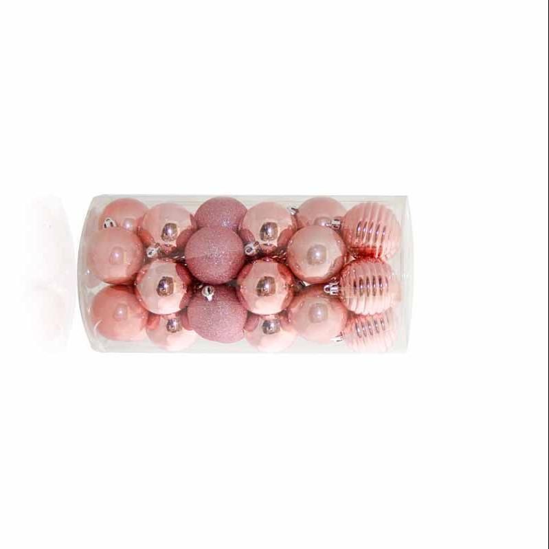 Balls Glass Blue Bath Shiny Baby Pink Shatterproof Plastic Ornaments Indent Reflector Bauble Transparent as Christmas Ball