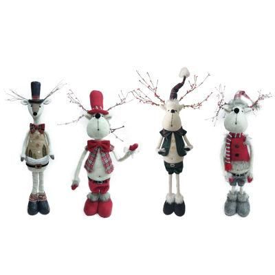 New Wholesale Village Indoor Decoration Felt Reindeer Figure Christmas Home Decor