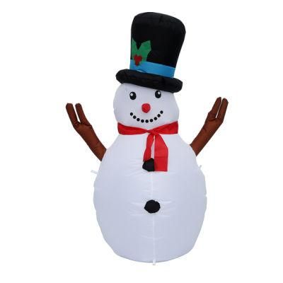 4FT Christmas Snowman with Gentle Hat Inflatable Indoor Outdoor Decoration