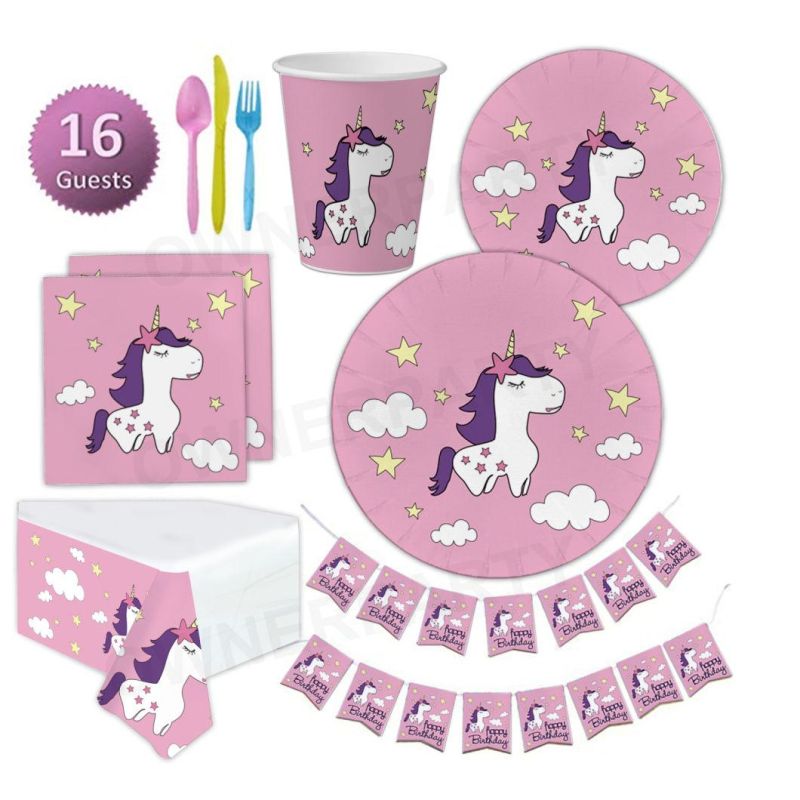 Kids Birthday Unicorn Party Set Event Themed Party Supplies