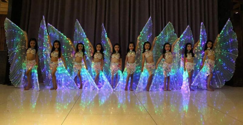 Children′s Color LED Light up Wing Belly Dance Prop Cloak