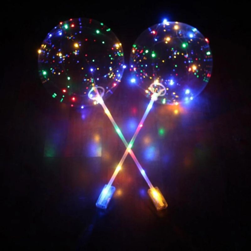 Flashing Light up LED Glowing Bobo Glitter Balloon Baloons