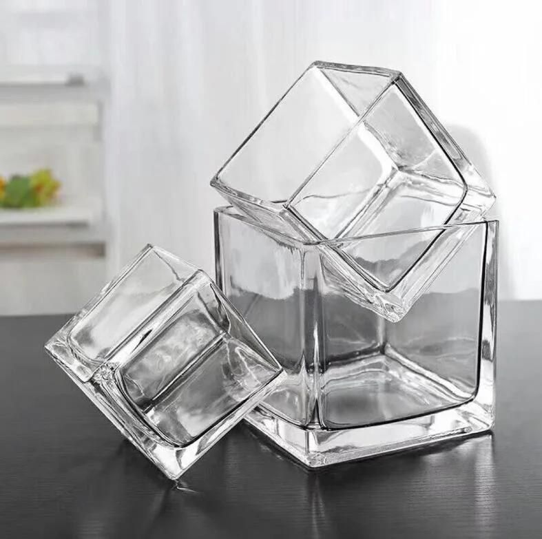 Hot Sale Gold Mercury Square Candle Glass Jar for Wedding Decoration