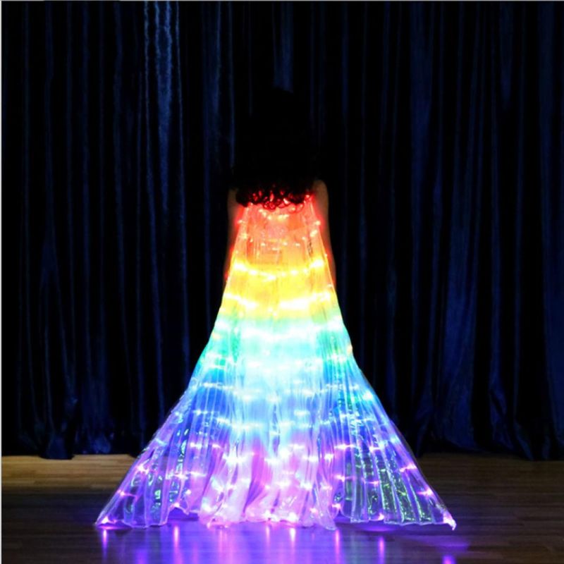 Children′s Color LED Light up Wing Belly Dance Prop Cloak