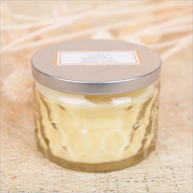 Glass Candle Jar Printed Empty Glass Candle Jar Metal Lid Glass Candle Jar for Candle Making