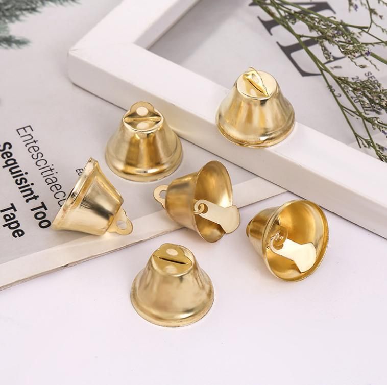 Christmas Decoration Different Size Golden Metal Ring Horn Bells