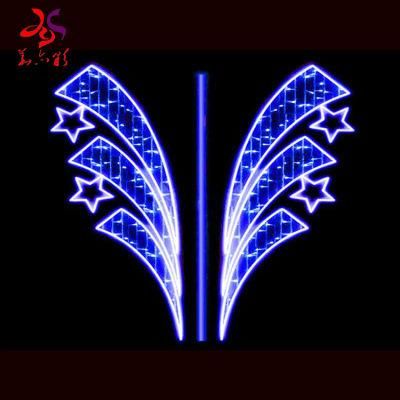 Handcraft Outdoor Christmas Decoration 2D Street Pole LED Motif Lights