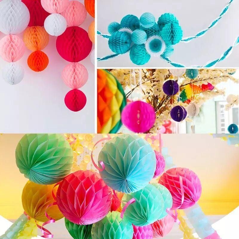 Paper Towel Honeycomb DIY Handmade Art Paper Honeycomb Ball Party Design Wall Decoration Flower Ball Hanging Pompon Party Wedding Birthday Nursery Home Decorati