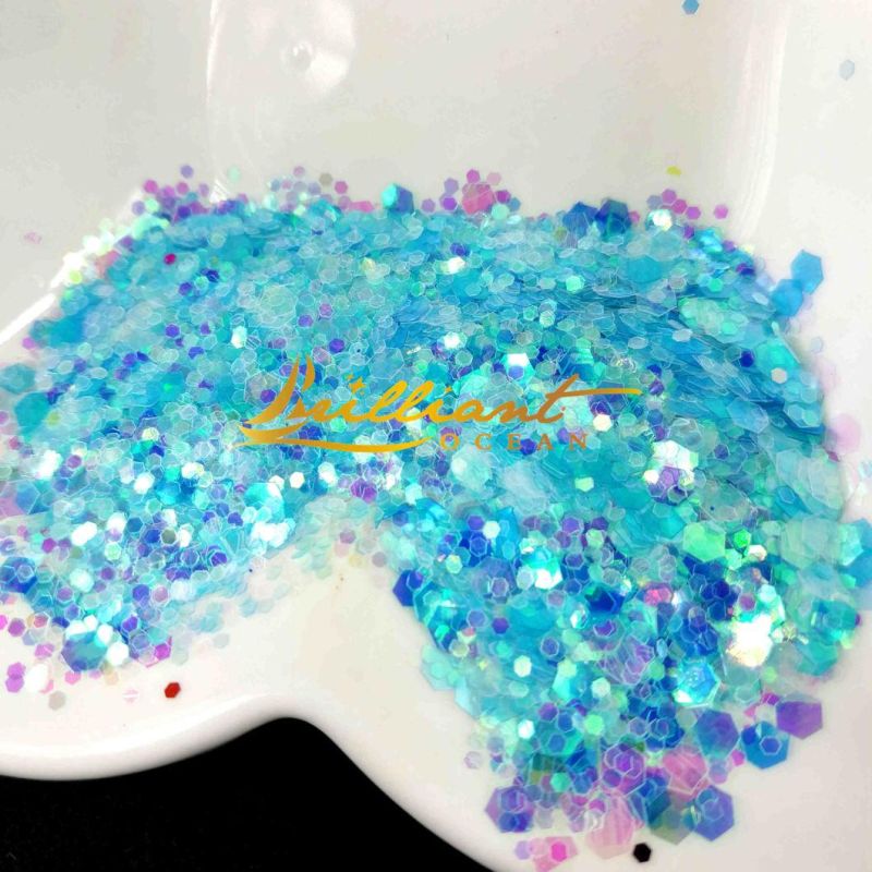 Blue Series Shiny Metallic Mixed Glitter Powder for DIY
