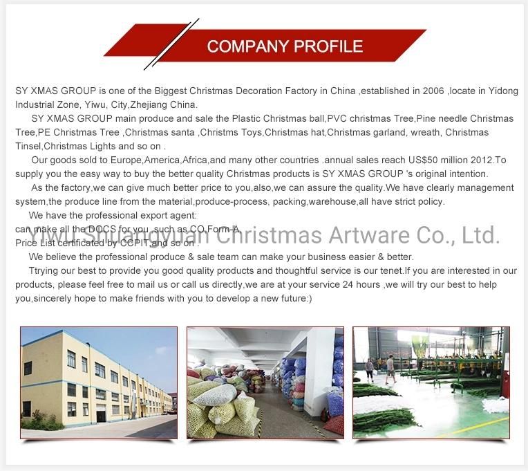 Yiwu BSCI Factory Whole Sale High Class Snow Flocked Green PVC / PE Mixed Artificial Christmas Tree