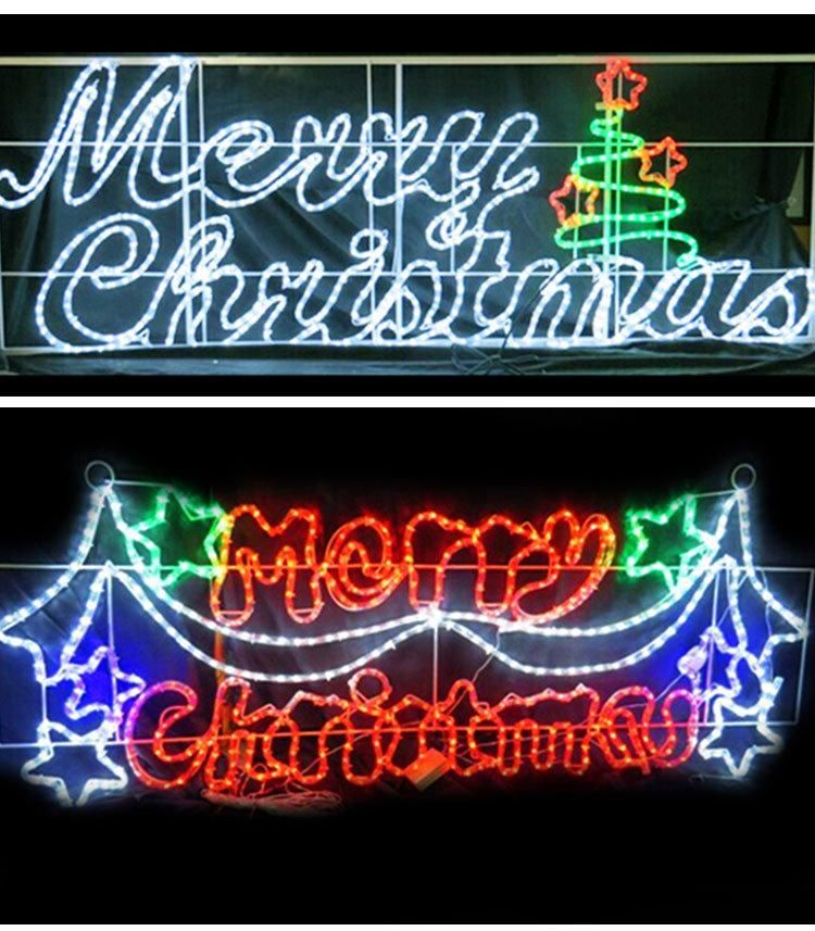 2021 New Year Merry Christmas 2D Sculpture LED Motif Lighting