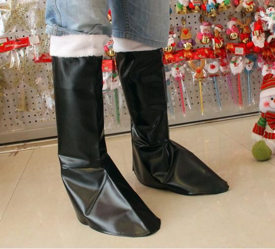 Promotional christmas Gifts Cheap Christmas Santa Claus Boots Fashion Plastic Santa Boots