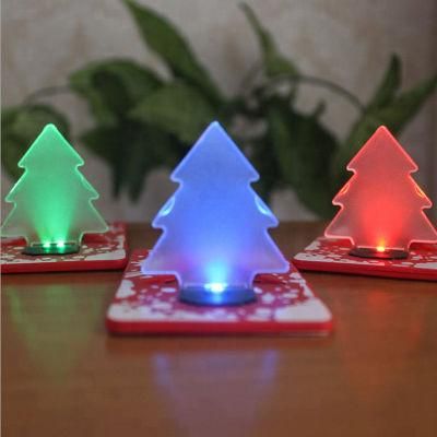 LED Card Portable Xmas Tree Shape LED Pocket Lamp