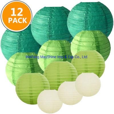Party Decoration Colorful Round Hanging Folding Paper Lantern