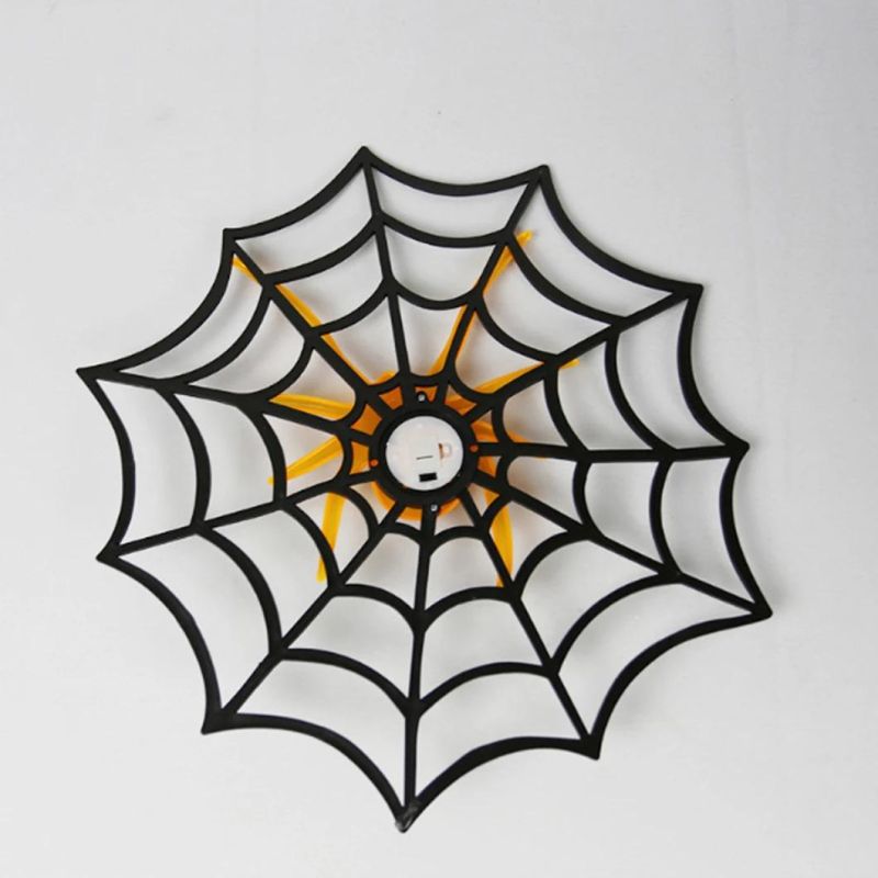 LED Lighted Spider Web Flashing Spider Halloween Prop Decoration