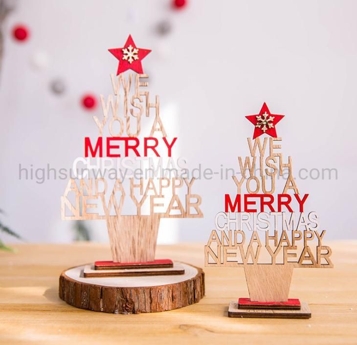 Wood Christmas Tree Decoration for Gift Crafts Party Holiday Home Xmas Tree Ornament Gift Present Ideas Christmas Decoration