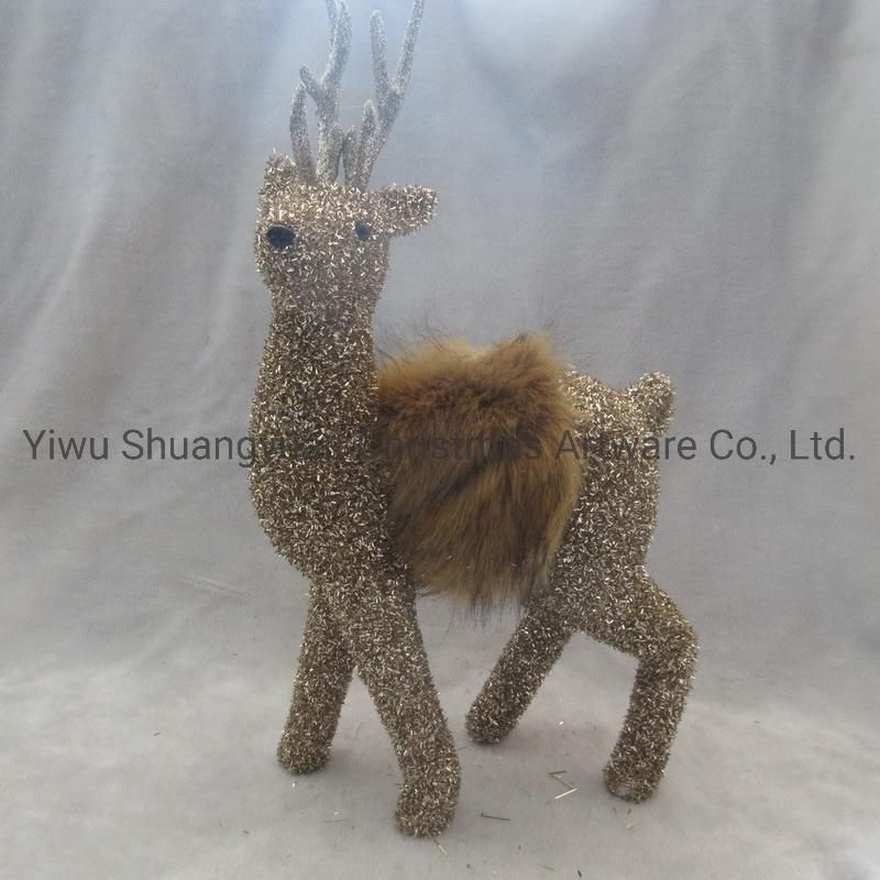 2020 New Design Champagne Cute Christmas Deer Plush Christmas Stuffed Animals
