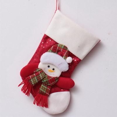 Hot Sale Christmas Time Decoration Socks with Ornaments Decorate