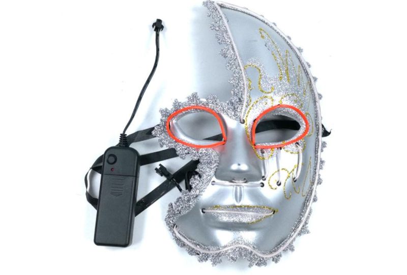 LED Mask Halloween Costume Two-Color Mask Half-Moon Female Mask