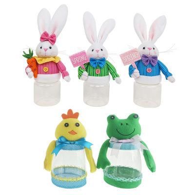 OEM/ODM Wholesale Easter Candy Jar Fleece Fabric Promotional Gift &amp; Candy Storage Promotion Present Rabbit Banny Easter Candy Jar