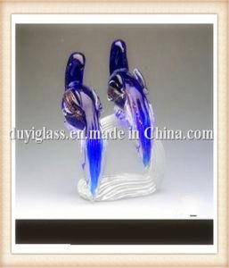 Animal Blue Bird Glass Craft for Decoration