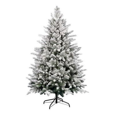 240cm Green PE and PVC Mixed Hinged Christmas Tree with Snow Home Decoration Christmas Tree