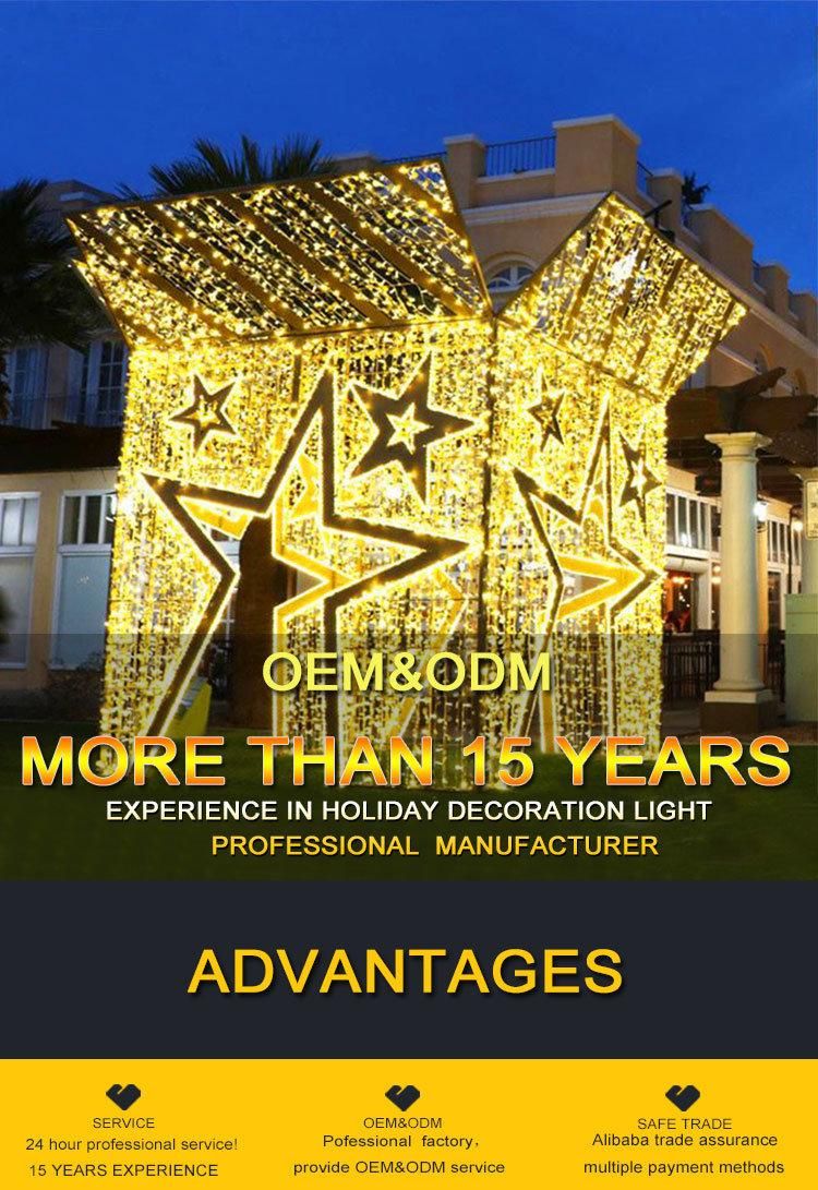 Shopping Centre Big Outdoor 3D LED Christmas Gift Box Motif Light