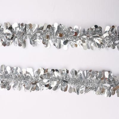 Hot Sale Silver Pet Tinsel Garland Home Decoration