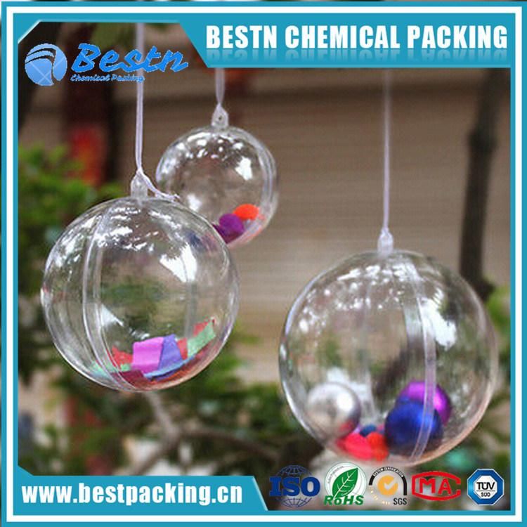 Fillable Transparent Ornament Christmas Hollow Two Part Plastic Ball