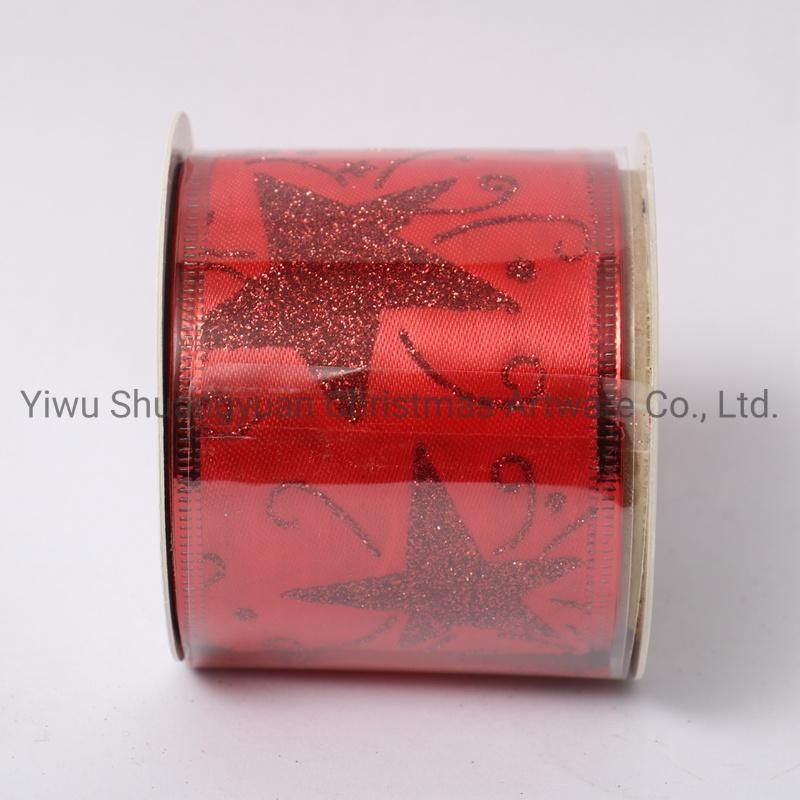 Christmas Ribbon Decor for Holiday Wedding Party Decoration Supplies Hook Ornament Craft Gifts