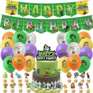 Plants Zombies Theme Birthday Party Decoration Balloon Banner Supplies